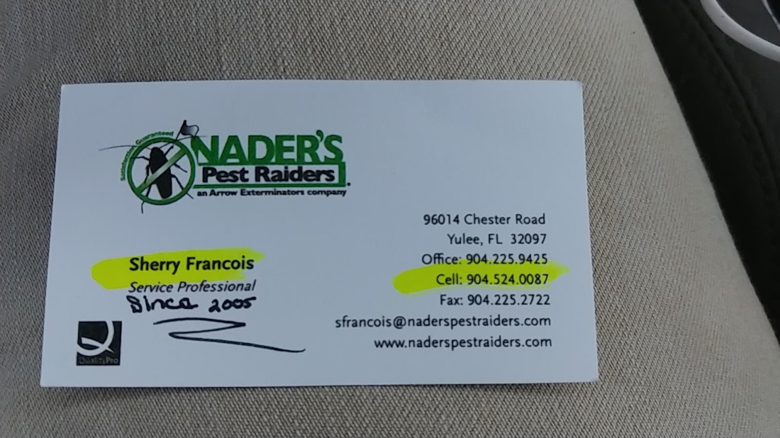 Google street view image of Nader's Pest Raiders